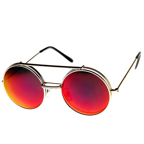 round red mirrored sunglasses